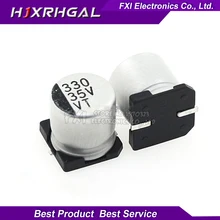 10PCS Electrolytic capacitor 35V330UF 10*10mm SMD aluminum electrolytic capacitor 330uf 35v