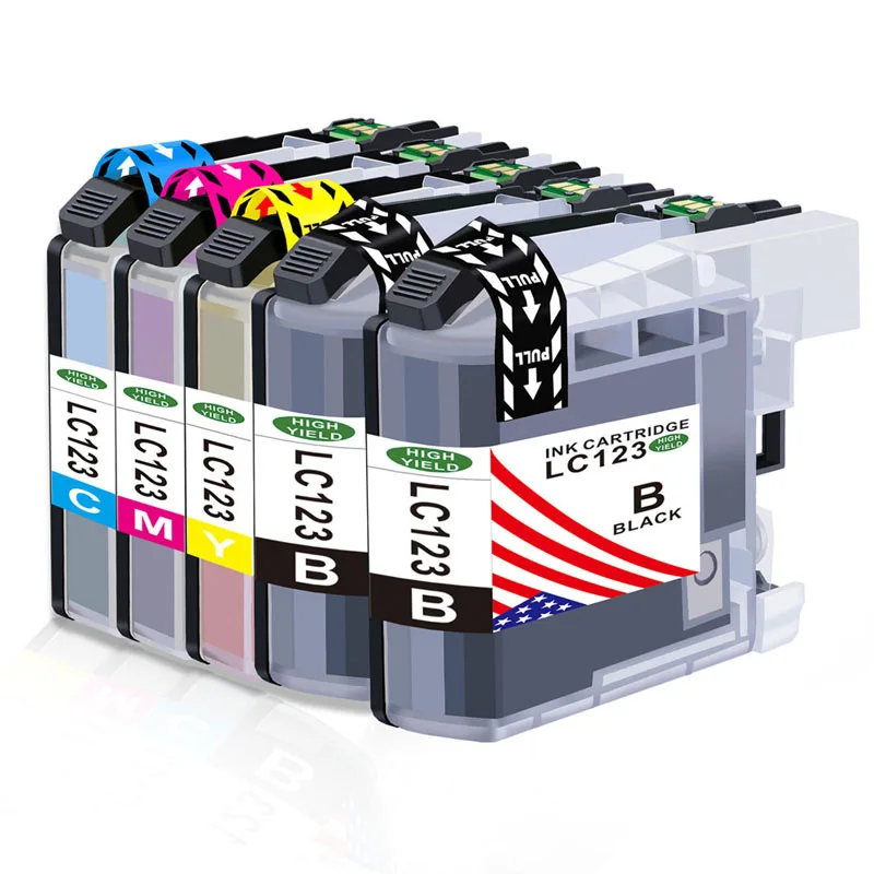 TONER KINGDOM 5 PK LC123 LC125 XL Ink For Brother MFC J6720DW MFC