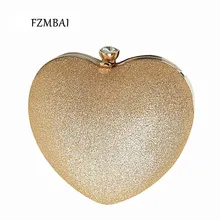 Сердце горный хрусталь клатч Ужин День сцепления Роскошный банкет одно плечо сумка через плечо женская сумочка цепь