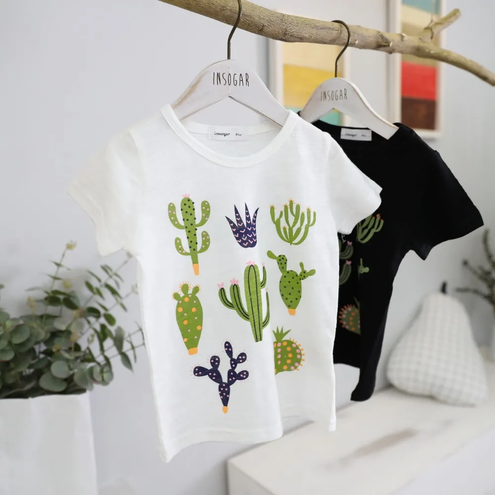 New Summer 2017 Baby T Shirts for girls Cotton Short Sleeve Cactus cartoon Print child Tees Kids cute Tops boys T-shirt (24)