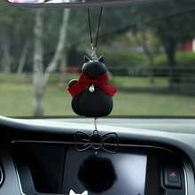Автомобильный подвесной кулон милый мультяшный бант кошка тень Декор авто зеркало заднего вида отделка украшение аксессуар отделка орнамент модные подарки