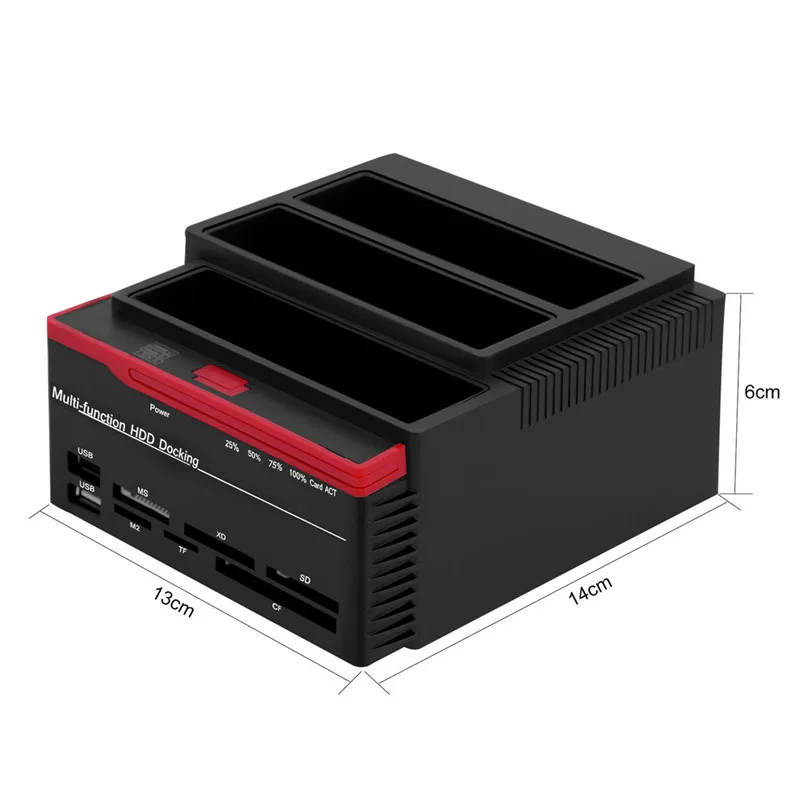 

2.5"3.5" Multifunctional SATA IDE Port HDD Docking Station Card Reader Laptop Hard Drive Hub USB 3.0 Three Bay HDD Enclosure