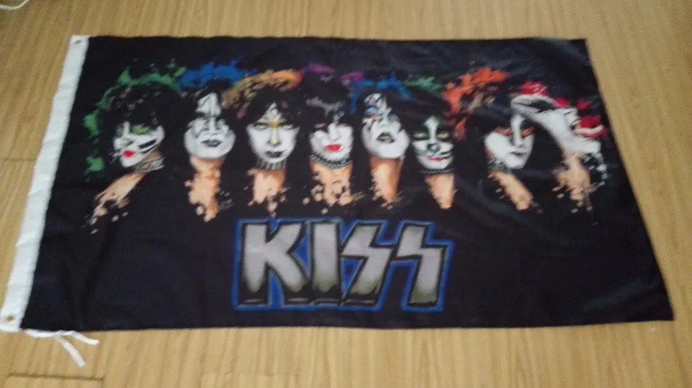 flag kiss Band 3 x 5 Ft 90 x 150 cm 100 Polyester 01in Flags, Banners