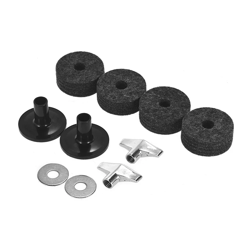 

10 PCS Drum set Kit Replacement Accessories Cymbal Stand Felts Clutch Felts Felts Cymbal Wing Nuts Cymbal Sleeves Metal Gaskets
