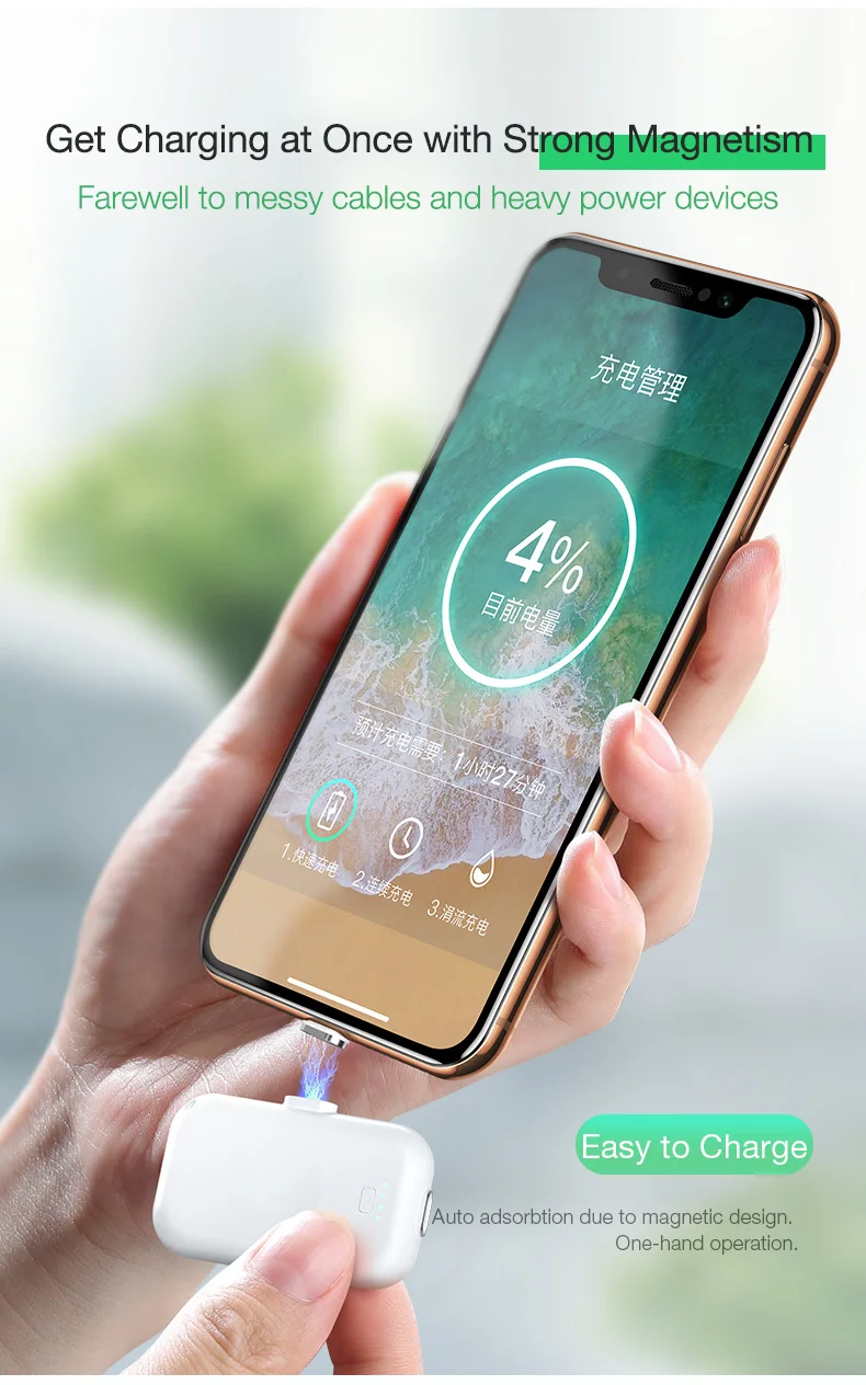 Cafele Мини Магнитный внешний аккумулятор для Xiaomi 9 8 iPhone X, магнитное портативное зарядное устройство для huawei P20 30 pro, внешний аккумулятор