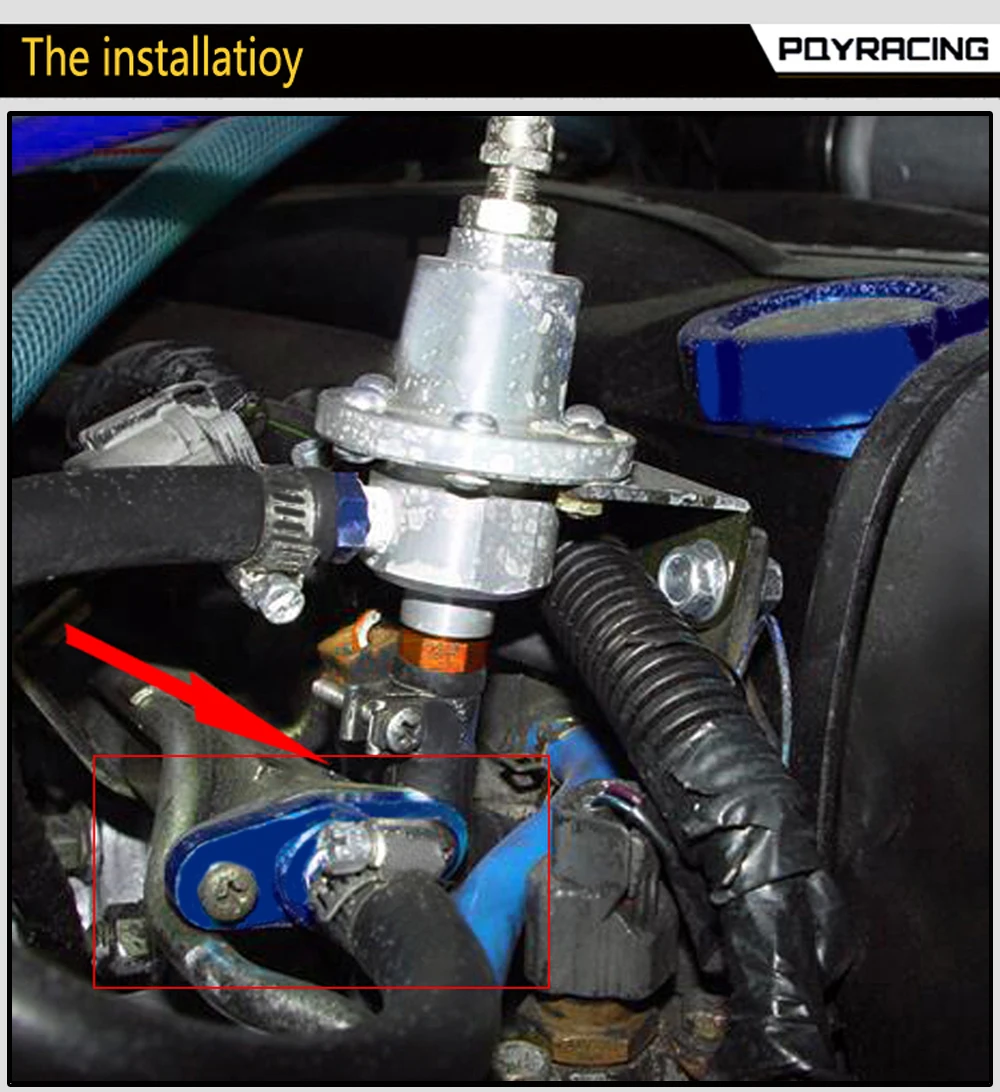 PQY-высокое качество 1/8 NPT топливный рельс регулятор давления адаптер синий для NISSAN TOYOTA SUBARU