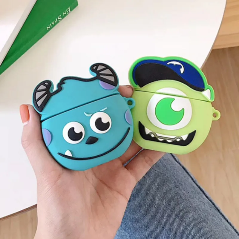 

Bluetooth Earphone Case for Airpods cute Accessories Protective Cover for airpods 2 Cartoon Silicone unique Monsters University