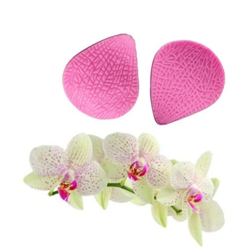 

VOGVIGO 2pcs/set Orchid Flower Petals Silicone Mold Flower Fondant Cake Decorating Moulds Confectionery Baking Tools