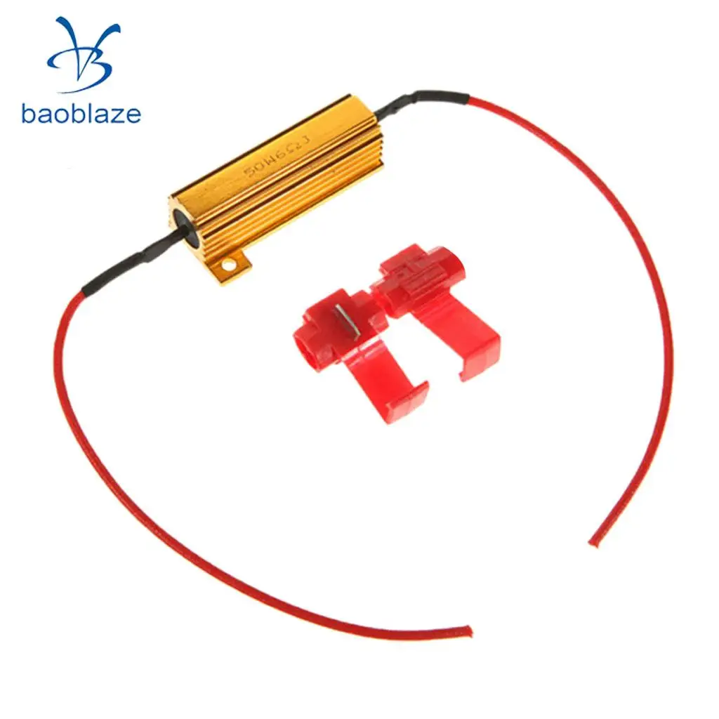 50W 6ohm Load Resistors for Hyper Flash Turn Signal Light Blinker LED Bulb
