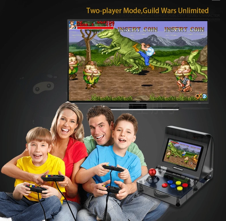 Powkiddy A8 Ретро аркадная портативная игровая консоль встроенный 3000 классических