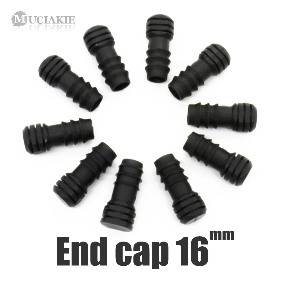 

MUCIAKIE 10PCS 16mm End Cap for 16mm Micro Irrigation Tubing Micro Drip Irrigator Fitting Garden Watering Connector Waterstop