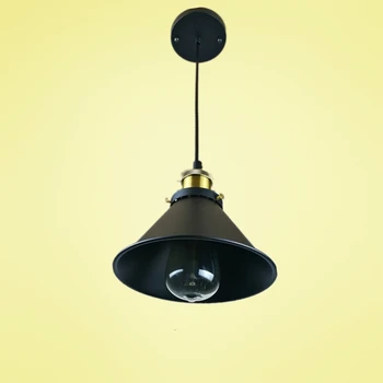 

D22cm iron black hanging Pendant Light RH LOFT Industrial Warehouse Lamp Dining Room Den Bedside Bar Iron Pendant Lamps