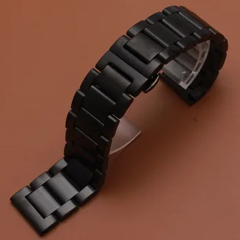 

Hot Stainless steel metal watchband black unpolished watch strap bracelet 22mm fit samsung Gear S3 classic frontier high quality