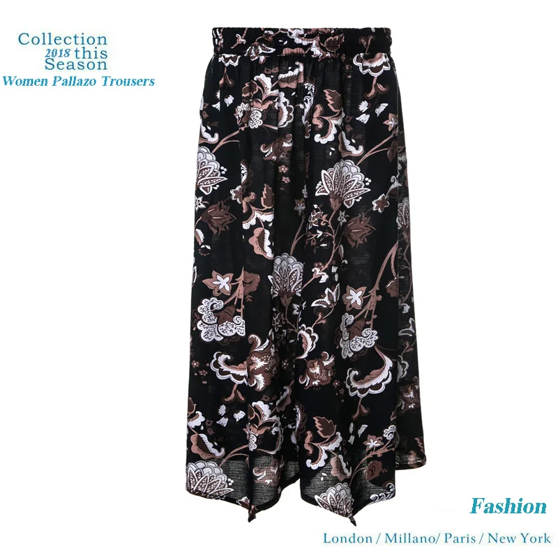 

Women Summer Pants Palazzo pants Elastic Waist Comfortable Casual Wide Leg Cotton Pants New Beach Pants Holidays wear XNK1003