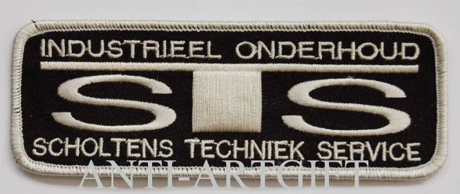 

Custom Black White letters Embroidery Badge Square shape 2" for Men's cloth