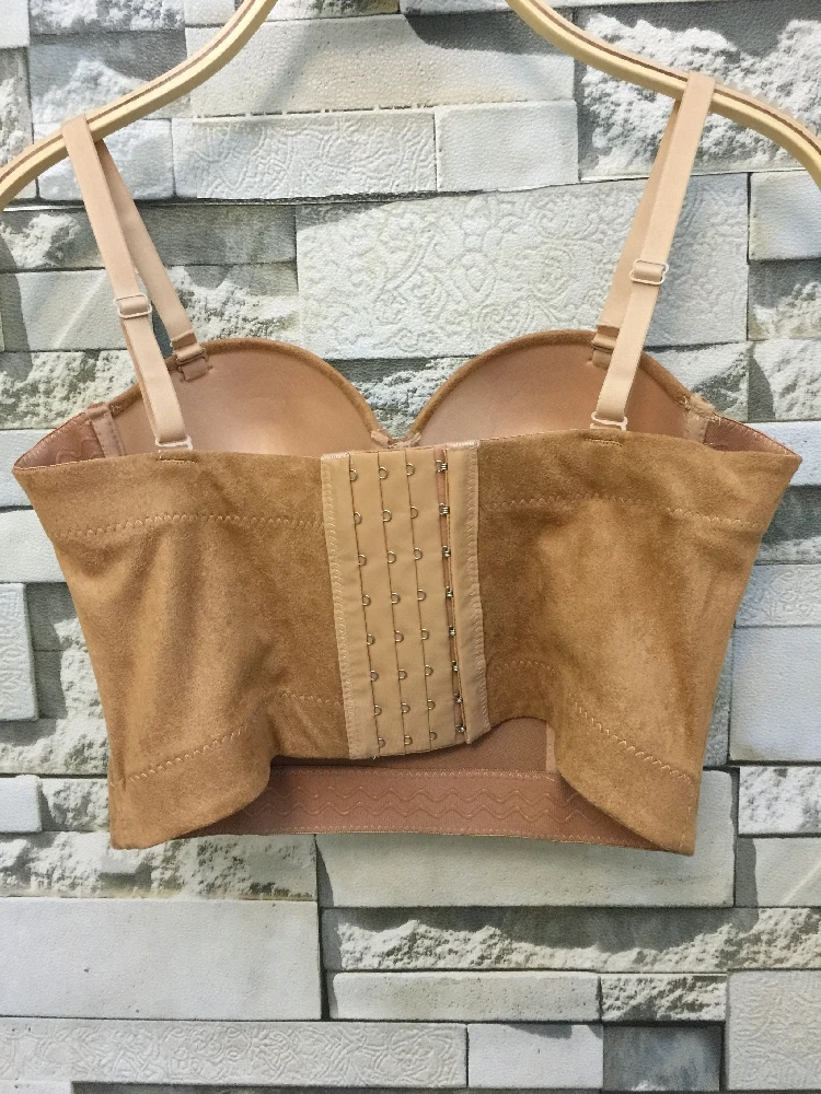 Новая мода из искусственной замши Бохо хиппи корсет Bralet женский бюстье бюстгальтер ночной клуб вечерние обрезанный топ размера плюс