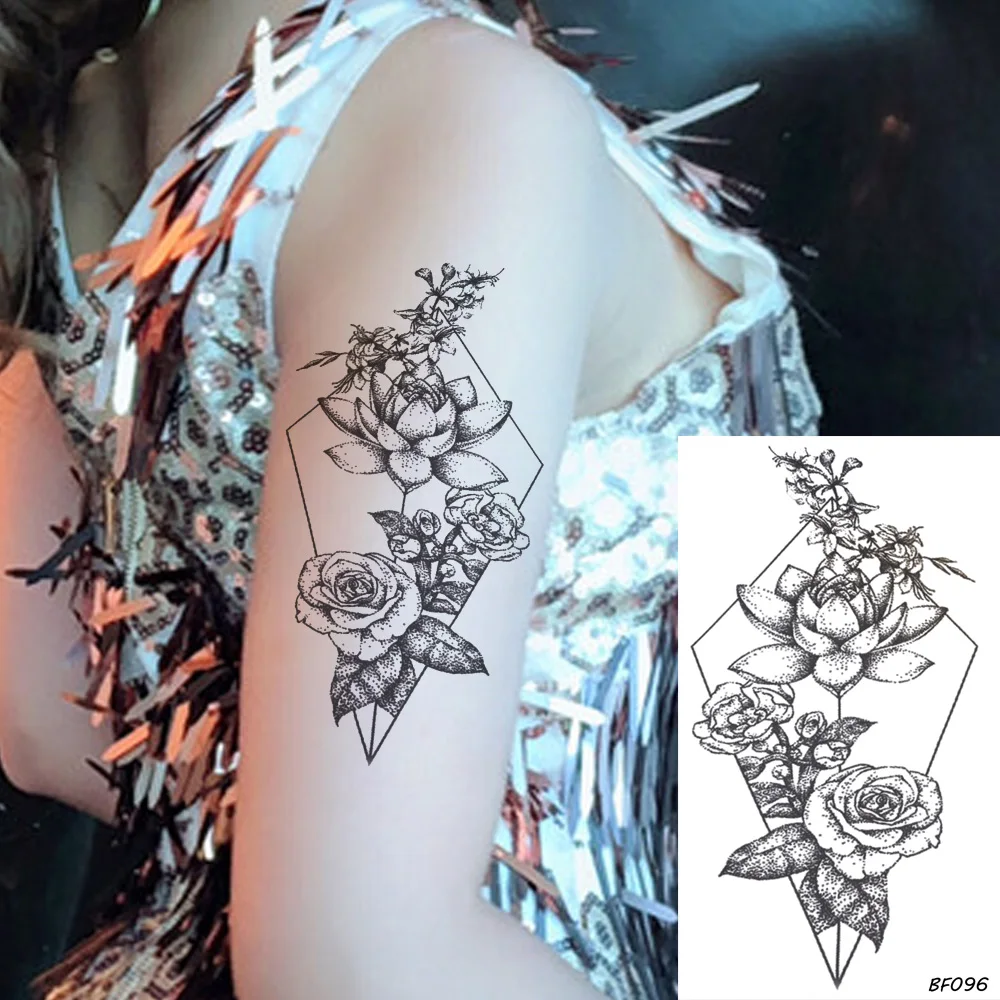 Временная тату наклейка для женщин с мелким цветочным рисунком Arm Art фальшивые
