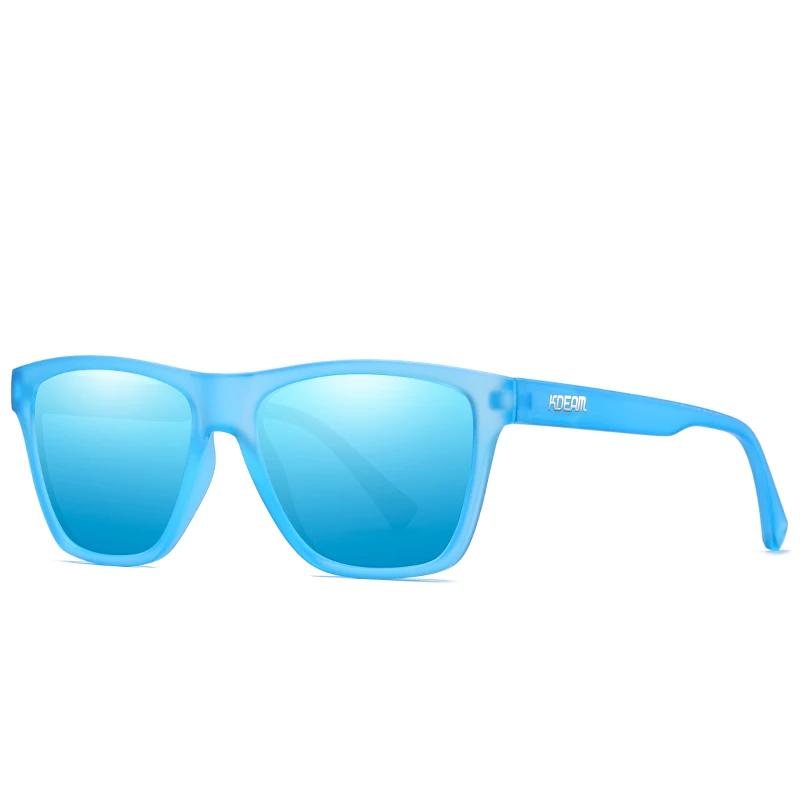 KDEAM небьющиеся TR90 поляризационные мужские Ультра-светильник, дизайнерские солнцезащитные очки для вождения автомобиля, спортивные очки с жестким чехлом, чехол - Цвет линз: C5