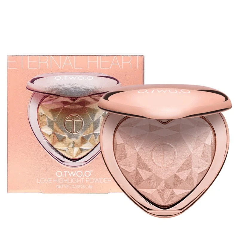

O.TWO.O 4 Colors Face Make Up Shimmer Highlighters Contour Heart Shape Silver Golden Makeup Highlighter Bronzer Powder