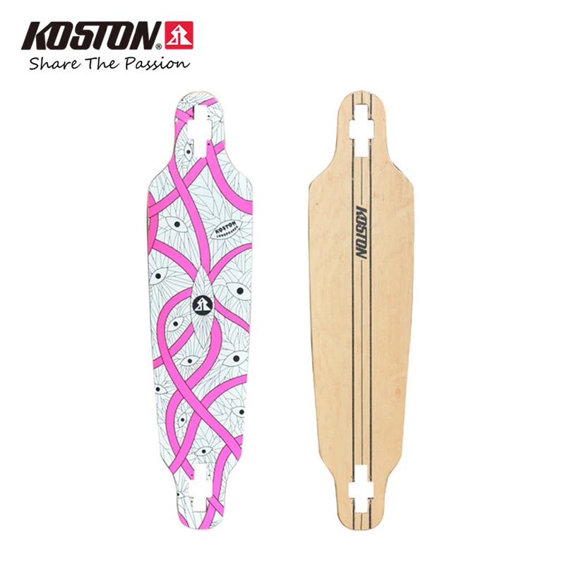 Goedkoop Koston Vrouwtjes Professionele Drop Through Longboard Deck 40 Inch 8ply Canadese Maple Hot Air Pressed Cruisen Lange Board Decks