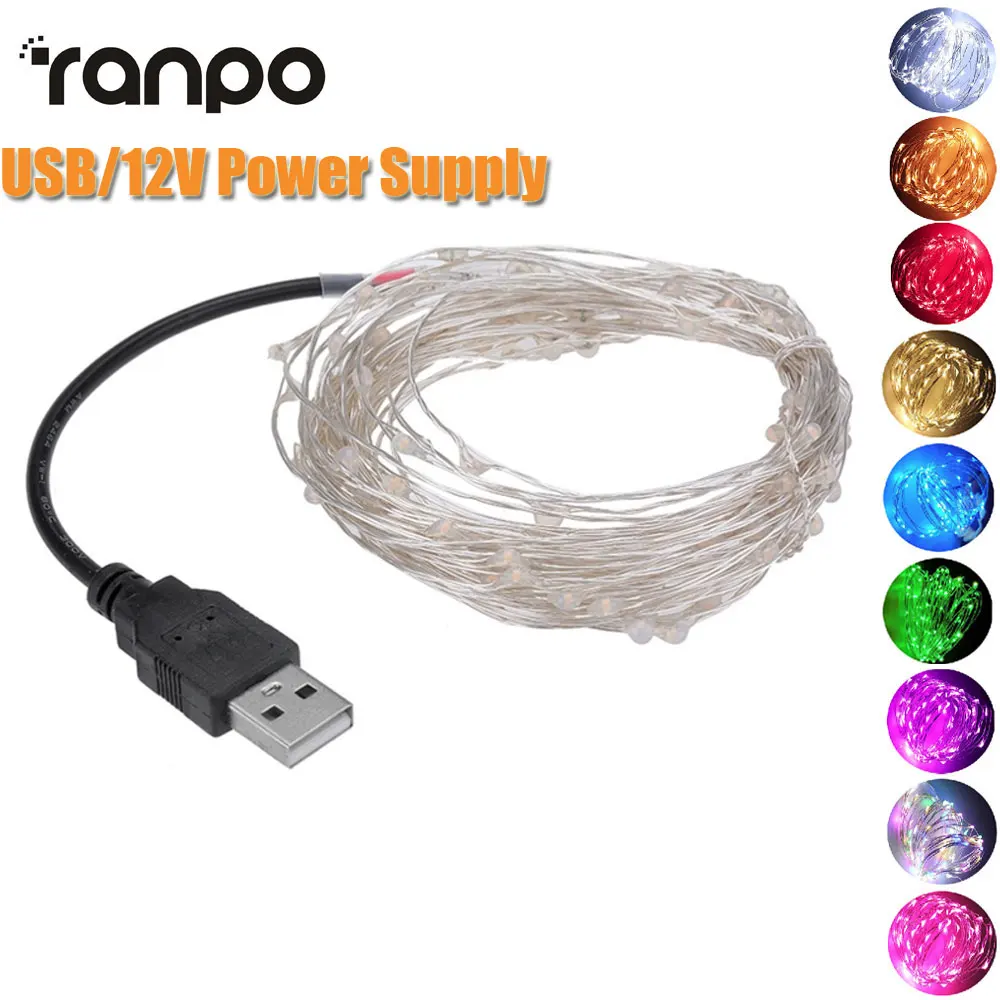 USB приведенный в действие на открытом воздухе свет 5 м 50led 10 33ft 100led открытый RGB