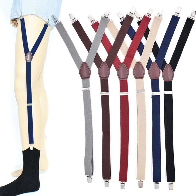 1 пара Y Shaped Shirt Stay подвязки мужские эластичные подвязки нескользящие носки футболка держатель на подтяжках