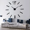 Vente horloge murale montre horloges 3d bricolage acrylique miroir autocollants salon Quartz aiguille Europe horloge livraison gratuite ► Photo 2/6