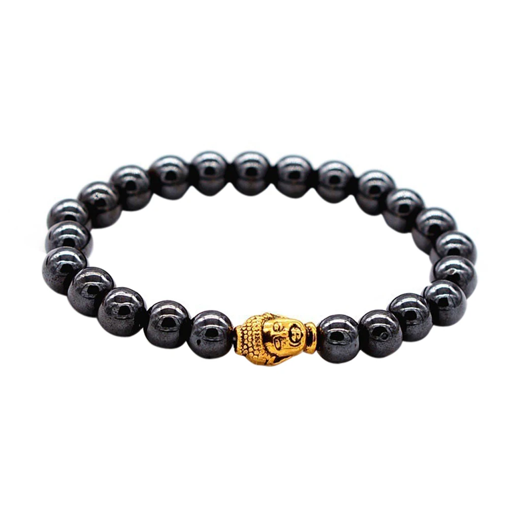 New Magnetic Therapy Bracelet Weight Loss Unisex Black Beads Stone
