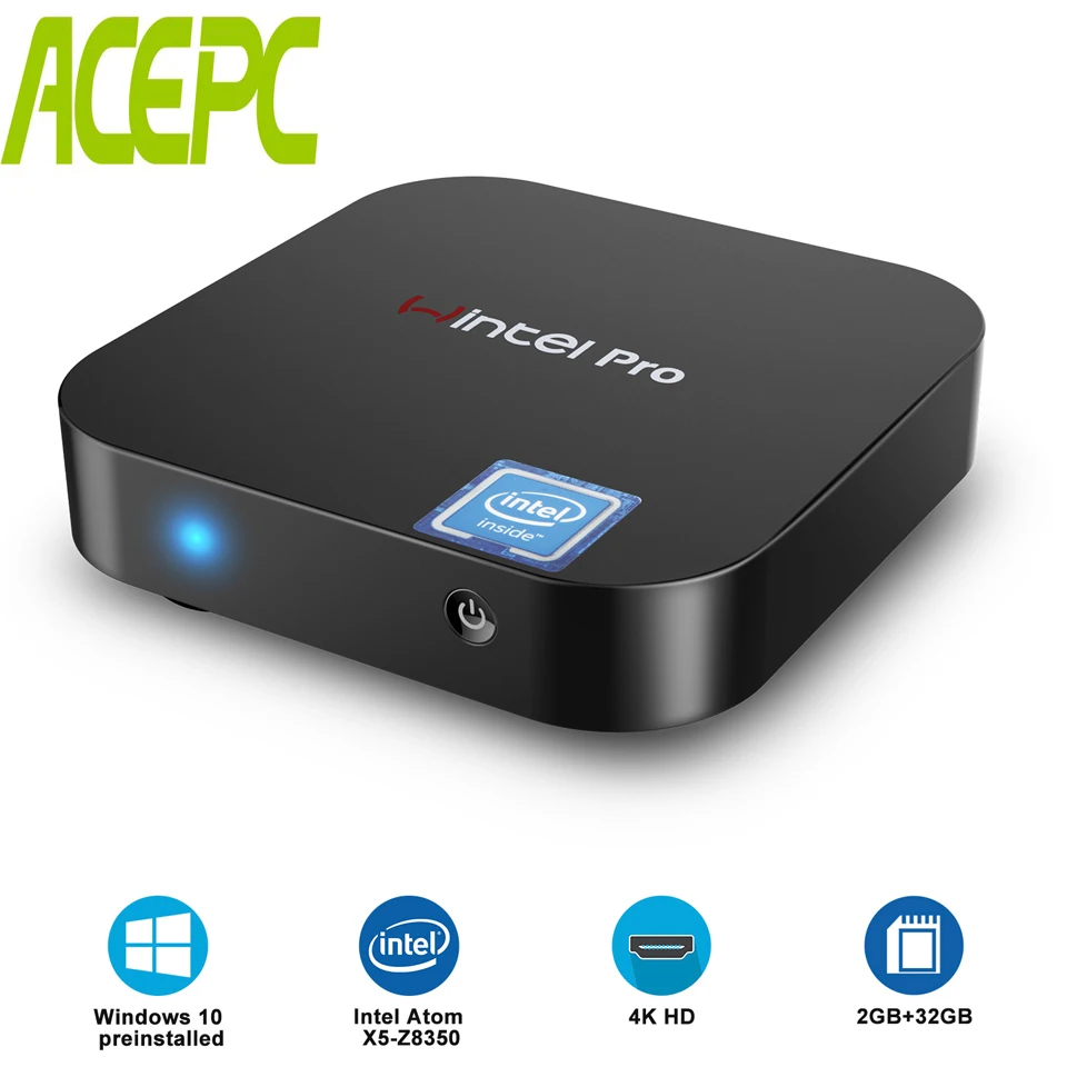 Pocket Mini PC W8 pro Intel x5 Z8350 Windows 10 Mini PC 2GB DDR3L/32GB