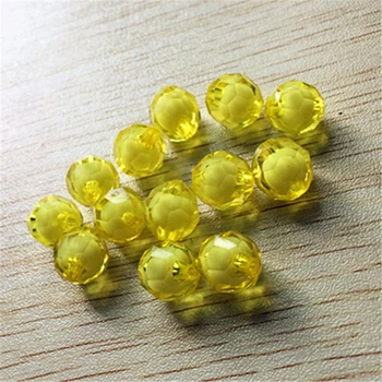 

(choose size) 20mm/16mm/14mm/12mm/10mm yellow color clear acrylic Faceted beads in bead for Chunky Necklace!!