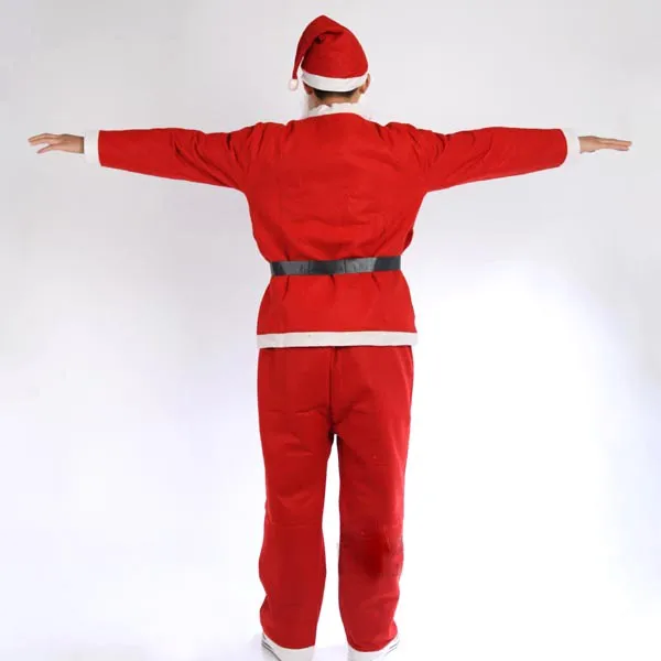 Мужской костюм Санта-Клауса для взрослых, плюшевая нарядная одежда для папы, Рождественский костюм для костюмированной вечеринки, Мужское пальто, штаны, пояс с бородой, шапка, Рождественский комплект