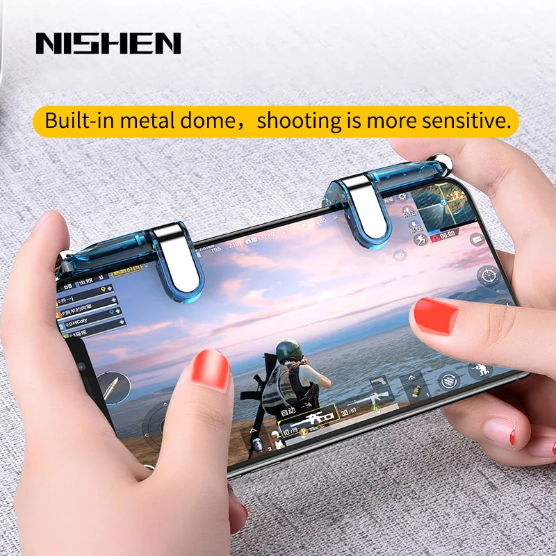 

Update Metal Mobile Phone Game Controle Fire Aim Button Trigger L1 R1 Controller Key Grip Gamepad