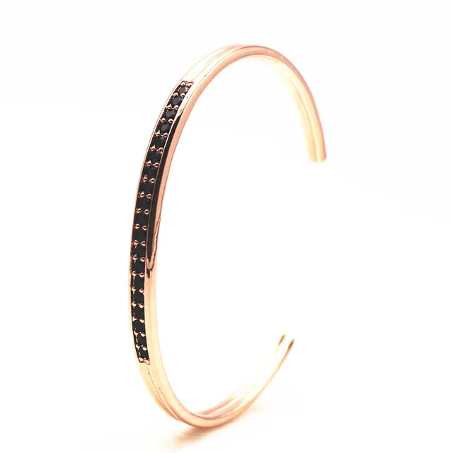 Famous Bangles Brand Anil Arjanda Men Bracelets Micro Pave Black Cz Famous Bangles Brand Anil Arjanda Men Bracelets Micro Pave Black Cz Rose Gold Cuff