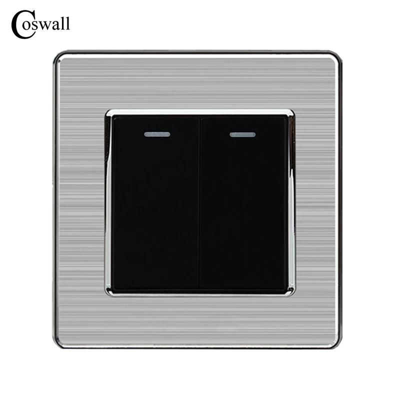 Buy Coswall 2 Gang 1 Way Luxury Light Switch Push Button Wall Switch