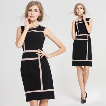 

Sleeveless Tank Dress Slim Dress Professional ol Temperament Spring/Summer Vintage Hepburn Style Women Party Dresses