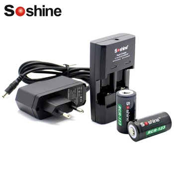 

Soshine RCR123 CR2 16340 battery Rapid Charger with 2pcs RCR123 16340 Battery 700mAh 3.7V Rechargeable Lithium Li-ion Battery