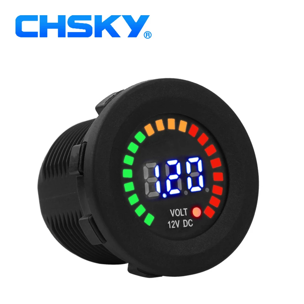 Мотоциклетный вольтметр CHSKY 12 В Автомобильный светодиодный цифровой дисплей