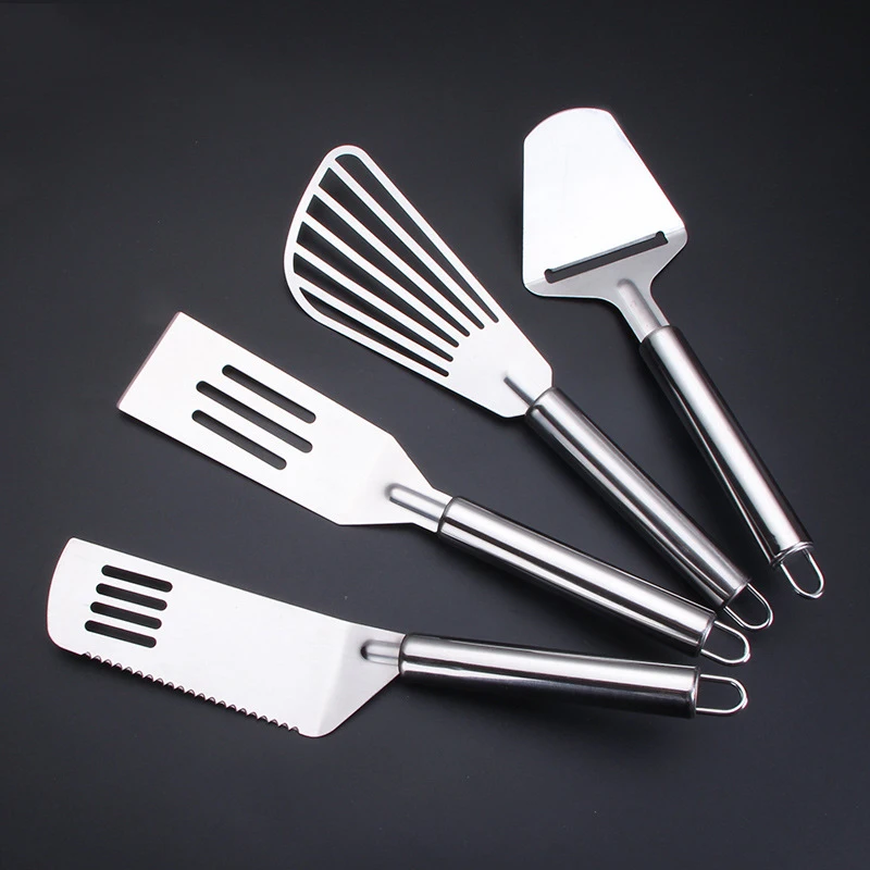 

New 4PCS Stainless Steel Steak Shovel Pizza Cutter Cheese Grater Cooking Shovel Set Cooking Tools Kitchen Accessories