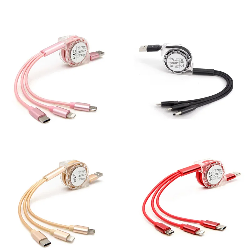 

3 in 1 Retractable Multi charger Charging Cable for huawei p20 p10 p9 lite mate 20 lite p smart 2019 nova 3i y6 y7 prime 2018