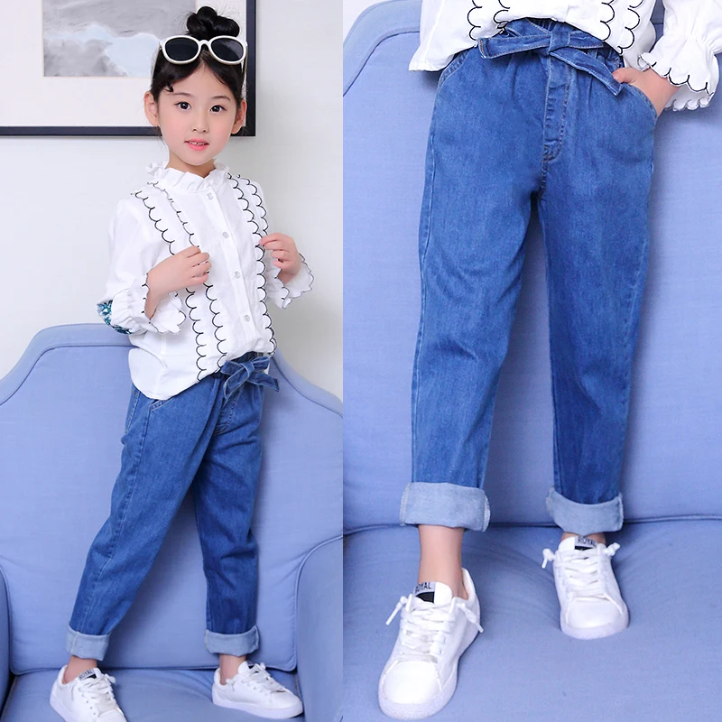 

Fall 2019 new girls jeans Korean fashion girls casual pants children loose pants