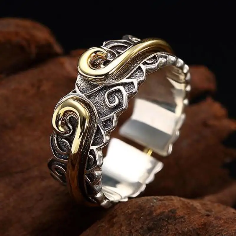 

925 Sterling Silver Rings For Women And Men Son Goku Inhibiting Magic Phrase Combinable Couple Lovers Rings