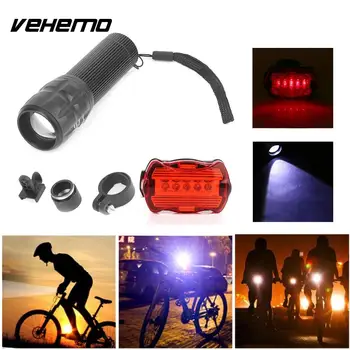 

Vehemo Q5 LED Bicycle Front Light Headlight + Rear Warning Lamp Flashllight Waterproof