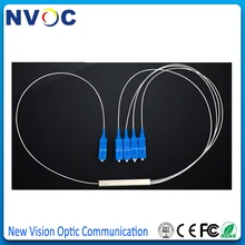 1x4 мини 0,9 мм стальная трубка без блоков PLC, 1 м, SC/UPC PLC сплиттер, 4Way мини PLC оптический сплиттер 1*4 стальная трубка с SC/UPC