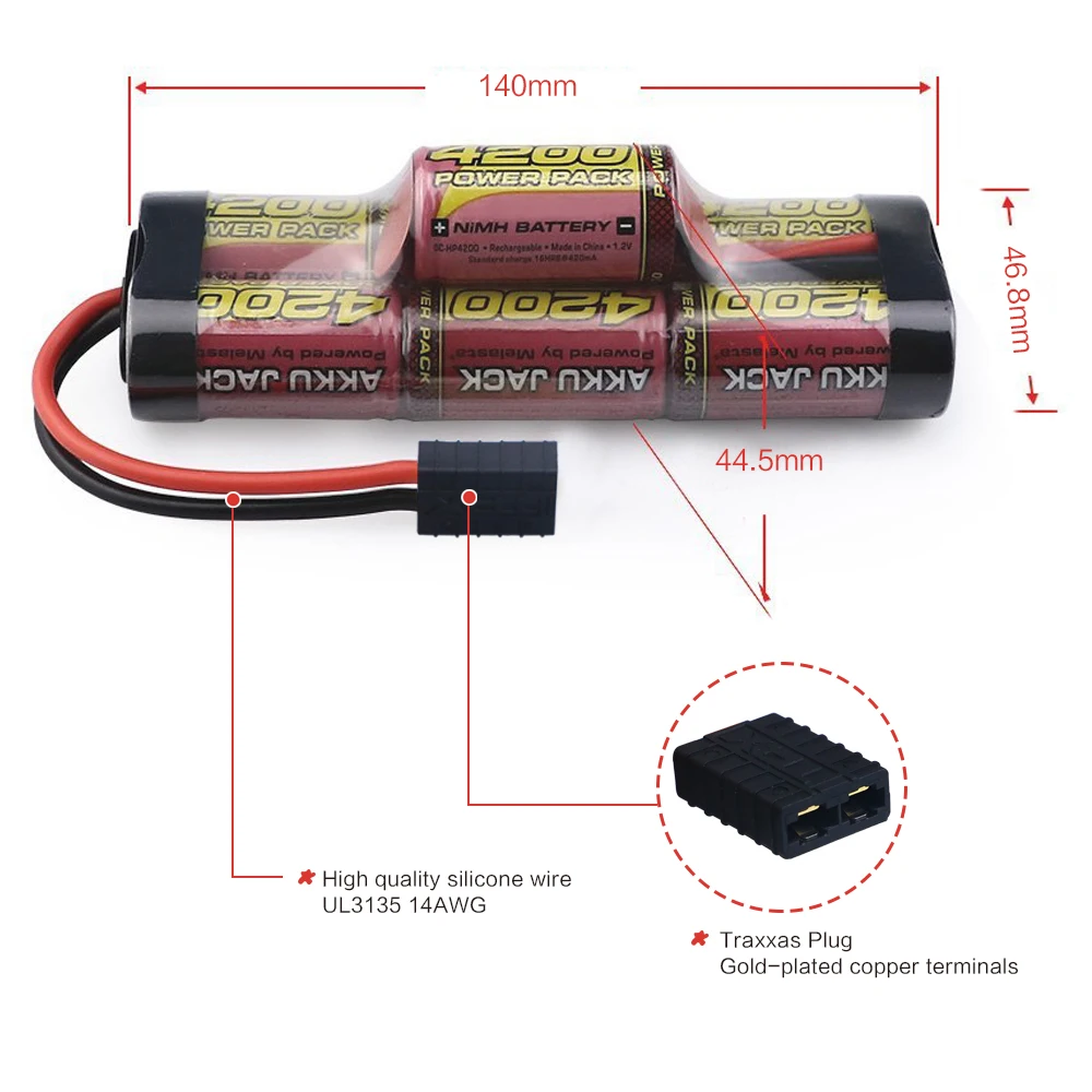 Melasta 8,4 V 4200mAh 7 ячеек горб пакет NiMH аккумулятор с Traxxas разряд Разъем для RC гоночный автомобиль