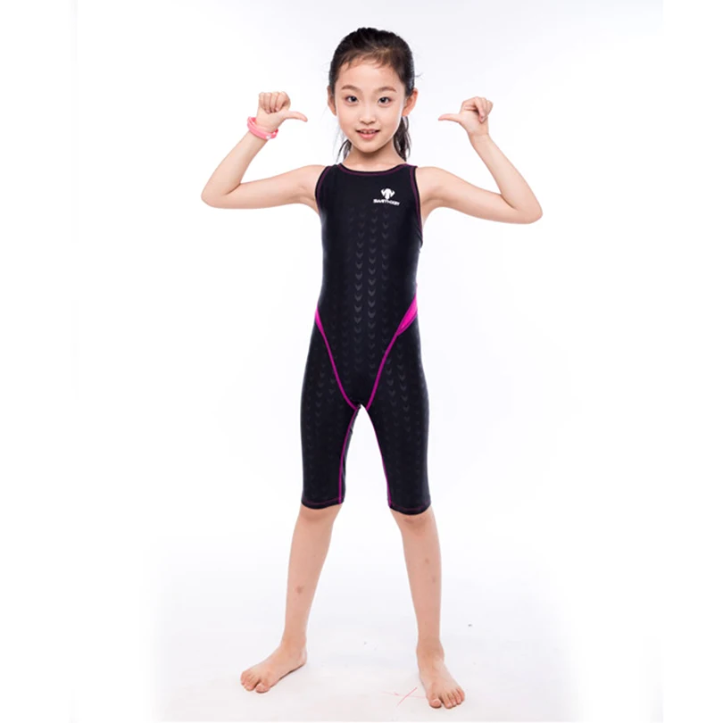 HXBY One Piece Suit Bathing Suit Kids Girl's Professional Swimwear