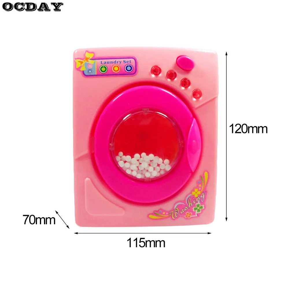 High Simulation Toys Electric Washing Machine with Light Sound Children Pretend Play House Toy Kids Home Appliance Toy Pink Hot