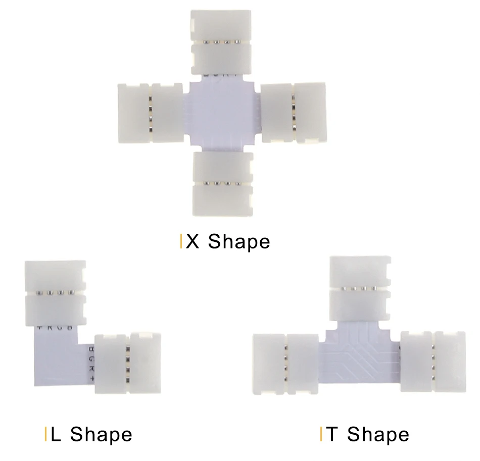 Разъем для светодиодной ленты 5 шт. 10 мм 4-контактный 5-контактный разъем для 5050 RGB светодиодный светильник l-образный Т-образный Х-образный