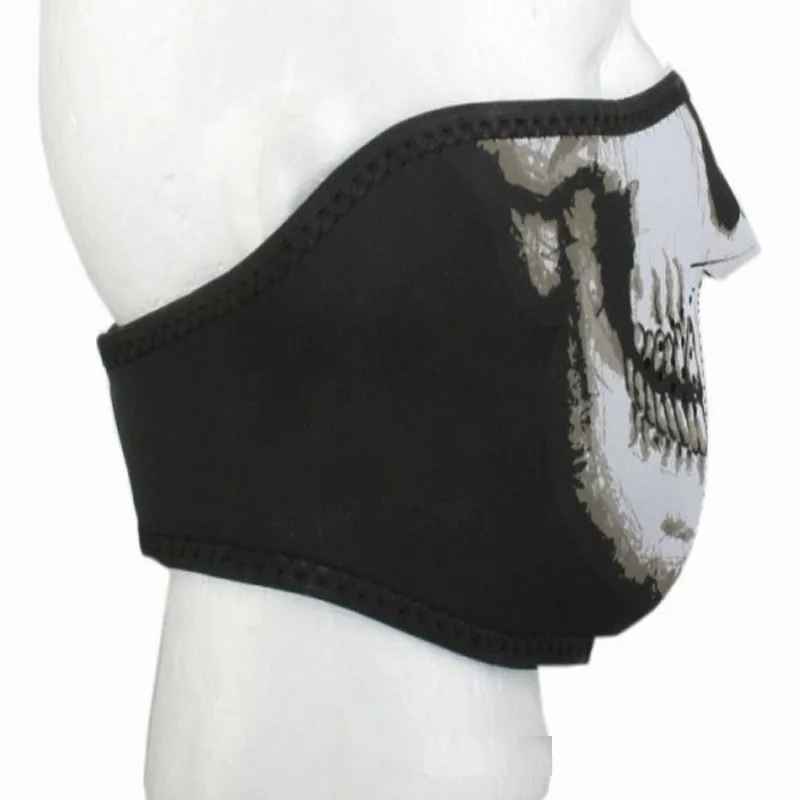Полезный Череп Половина лица рот маска сноуборд Мотоцикл головной убор защита
