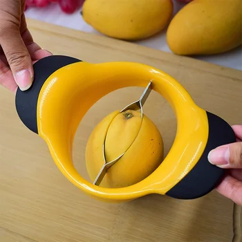 

1 PC Stainless Steel Mango Cut Creative Kitchen Mango Splitter Fruit Kitchen Gadget Accessories Peach Slicer Cutter