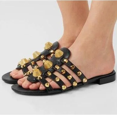 womens caged flat sandals
